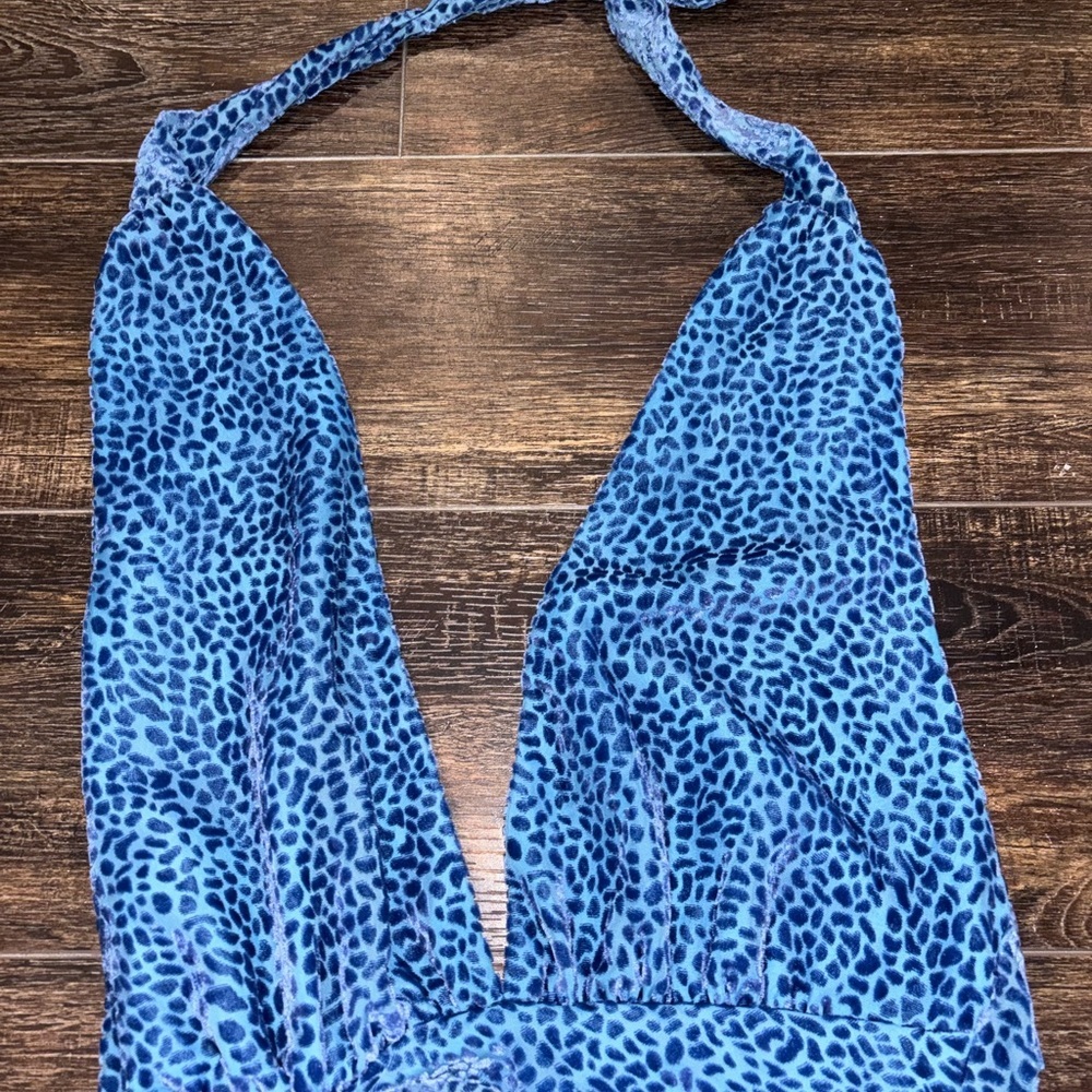 NBD Pari Mini Dress in Blue Leopard Size X-Small - Picture 6 of 10